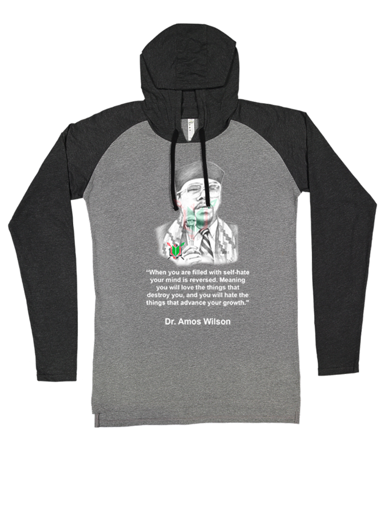 Dr Amos Wilson Grey Hoodie Tshirt | African Warrior Scholars